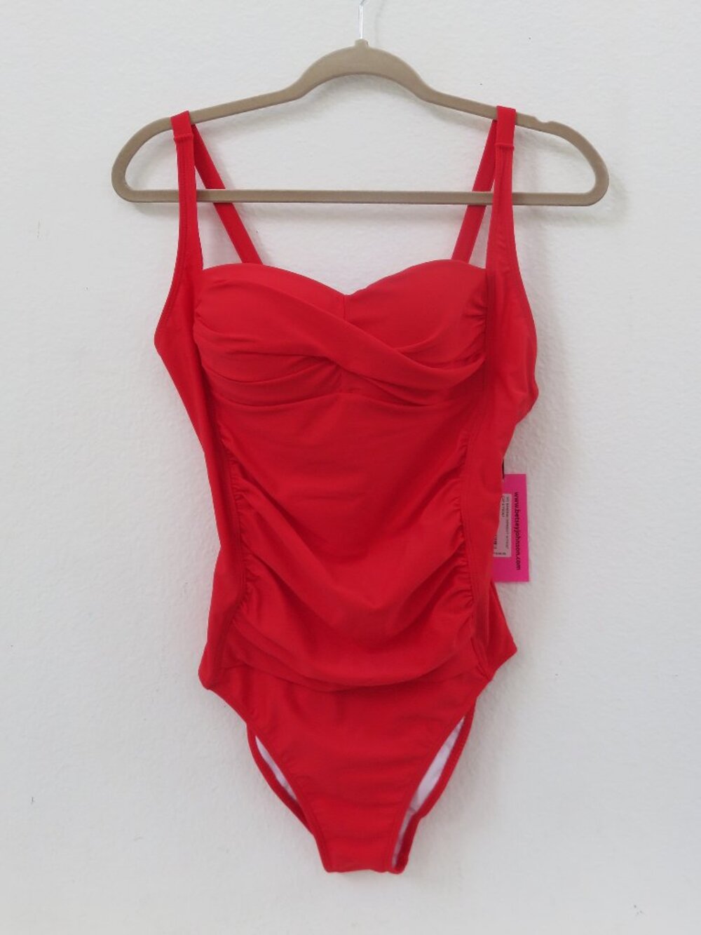 (139) Betsey Johnson Red One-piece Swimsuit